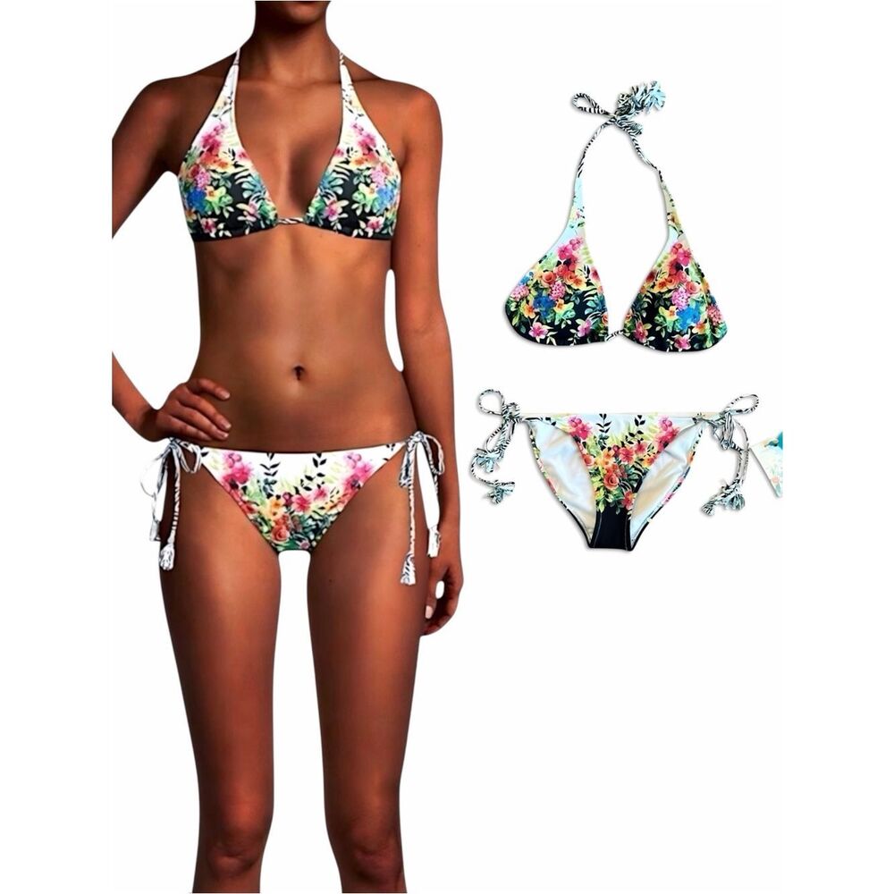 Johnny Was Spring String Bikini Top & Spring String Bikini Bottoms Set - Picture 10 of 16